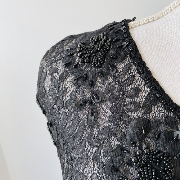 Sue Wong Nocturne Dress Beaded Lace Overlay Scoop Neck Cocktail Formal Size 8 - Picture 7 of 13